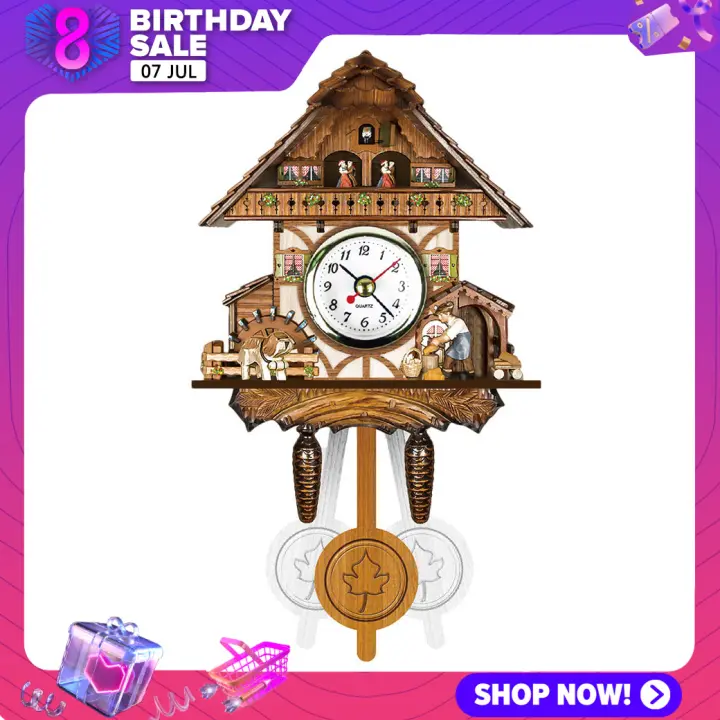Antique Wooden Watch Cuckoo Bird Wall Clock Watch Big Decorative Jam Dinding Burung Hiasan Gantung Lazada Ph