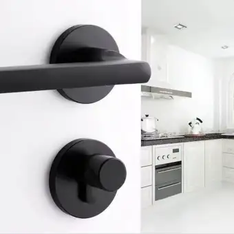 Black Space Aluminum Door Handle Interior Bedroom Door Lock
