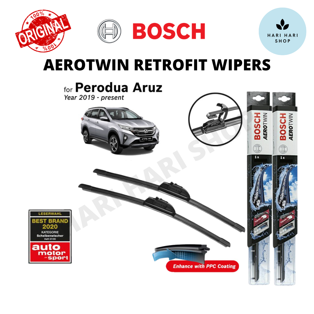 Original Bosch Retrofit U Hook Aerotwin Wiper (Set) for Perodua