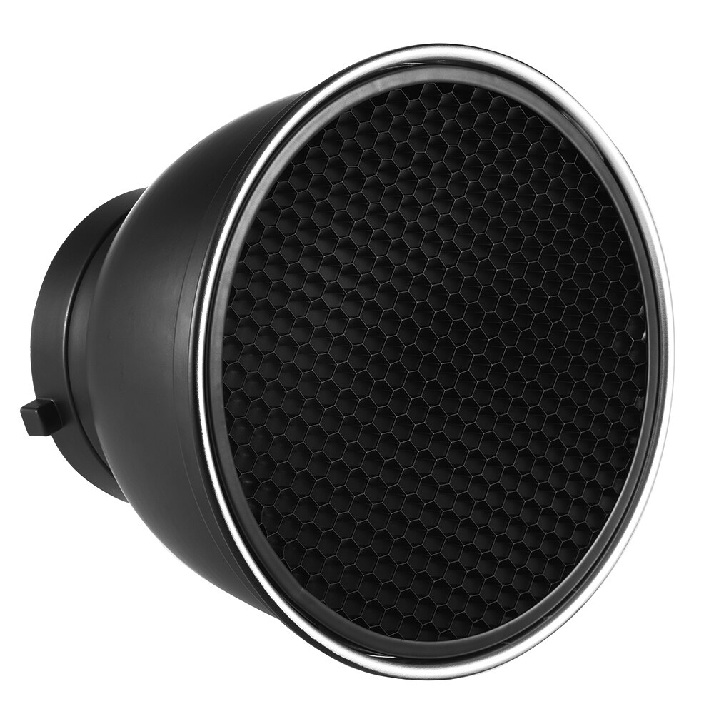 Andoer 7 Inch Standard Reflector Diffuser Lamp Shade Dish with 60° Honeycomb Grid for Bowens Mount Studio Strobe Flash Light Speedlite