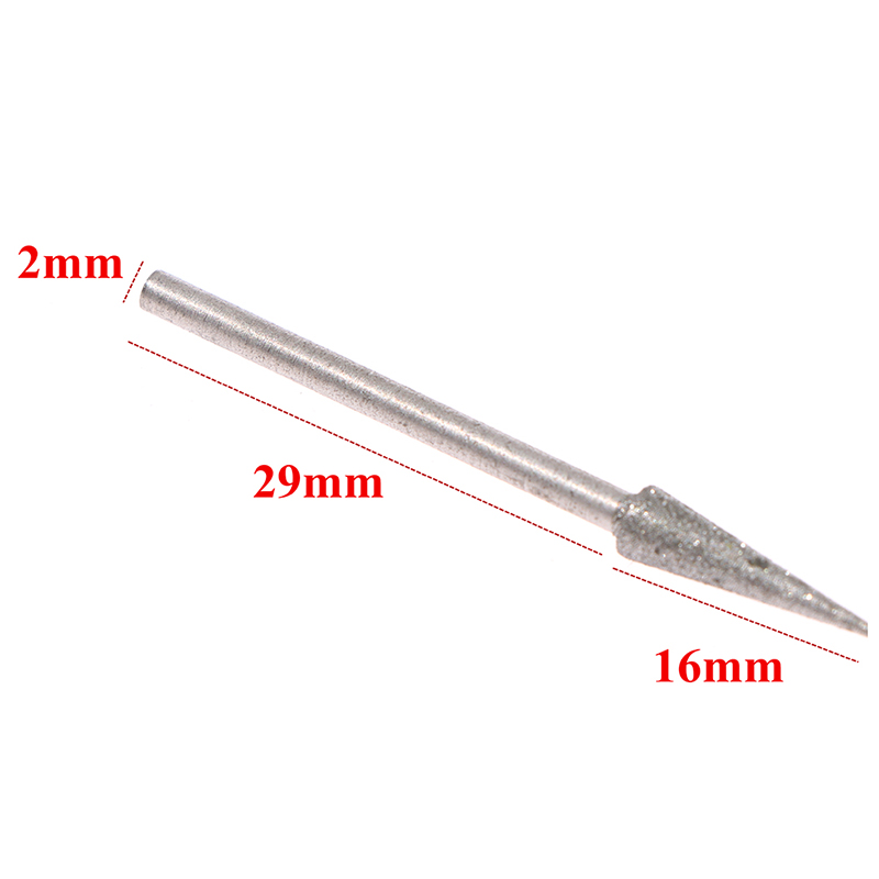 HITN 6Pcs 1-4mm Diamond Grinding Head Needle Bits Burrs Engraving Carving Tool 2.35mm