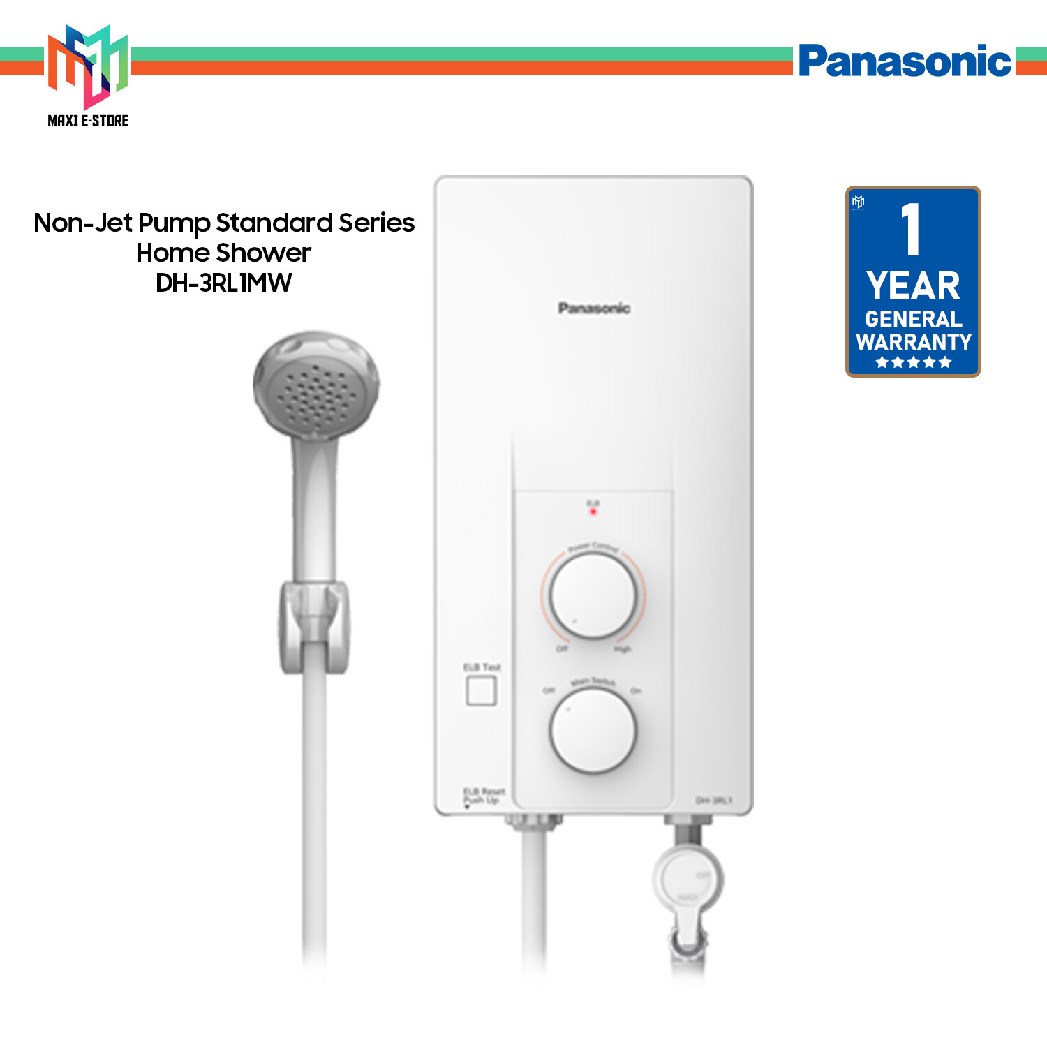 Panasonic DH-3RL1MW Non-Jet Pump Standard Series Home Shower Water Heater -  DH3RL1MW | Lazada