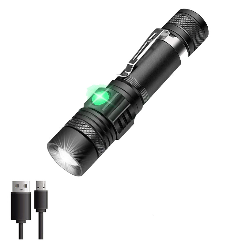 T6 Đèn pin ánh sáng mạnh Hợp Kim Nhôm Kính Thiên Văn Zoom USB Kính Thiên Văn Đèn pin zoom chiếu sáng ngoài trời Ánh Sáng Mạnh Mẽ Cưỡi/Cắm Trại/Đi Bộ Đường Dài