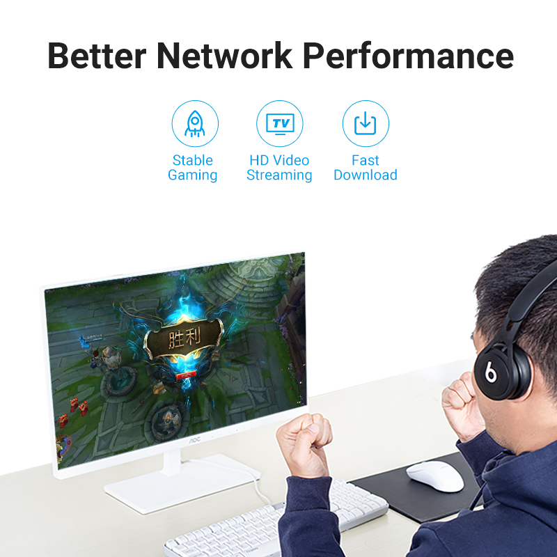 Vention cat6A game Ethernet Cáp Ethernet 10gbps siêu tốc RJ45 cat6A cáp mạng đầu nối cho Router Modem PC máy tính xách tay TV PS3 PS4 Xbox mèo 6A Cáp LAN RJ45 cáp internet