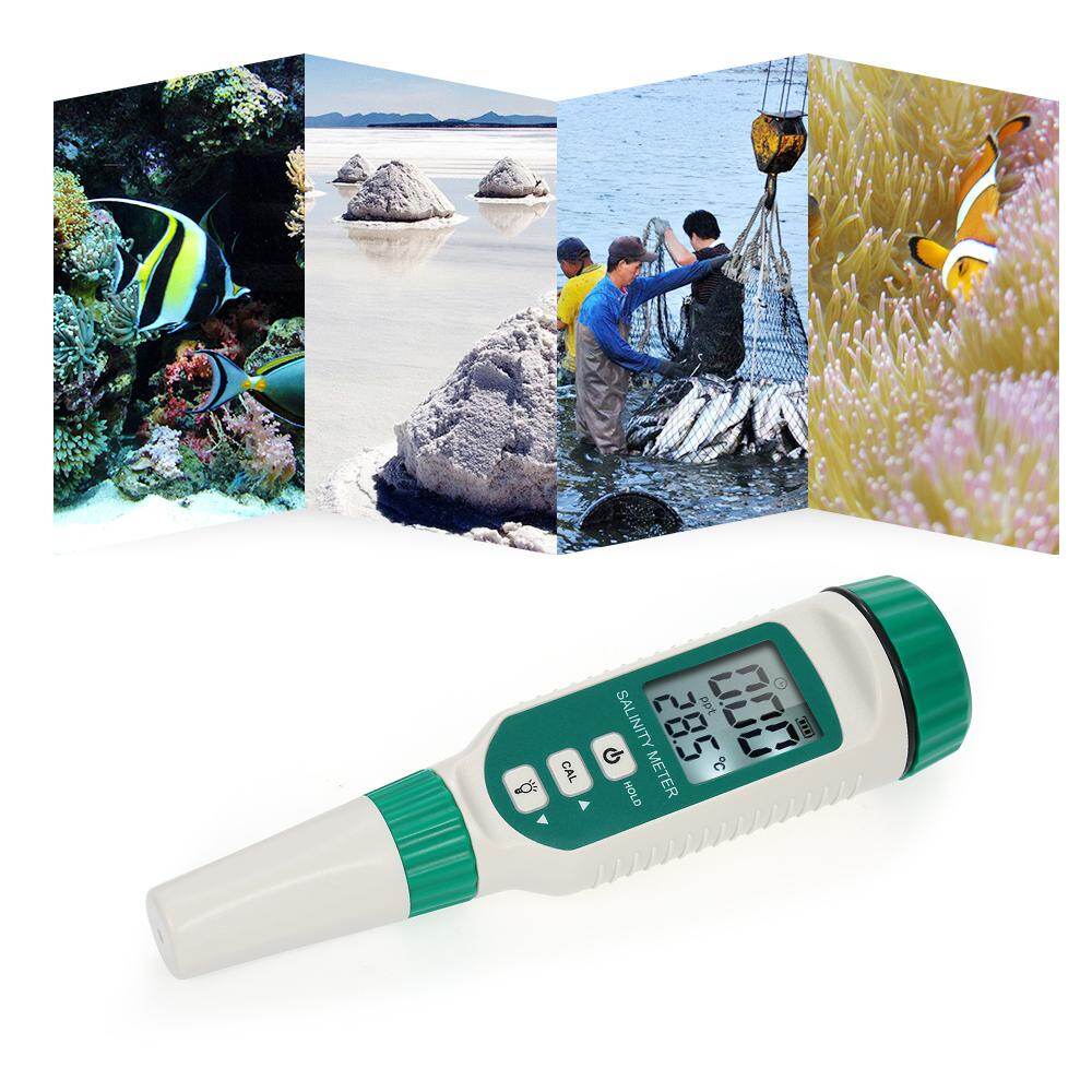 SMART SENSOR Portable Salinity Meter Handheld ATC Salinometer Halometer Salt Gauge Salty Brine Meter Seawater Salinity Refractometer Food Salinity Tester Meter