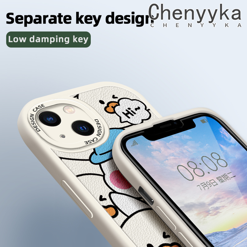 Chenyyka Casing For Xiaomi Redmi Note 9 Note 9s Note 9 Pro Max Xiaomi Poco M2 Pro Case Cartoon Cute Duck Original Shockproof Leather Phone Case Fashion New Design Pattern Soft Silicone Case Full Lens Cover Camera Protection Case