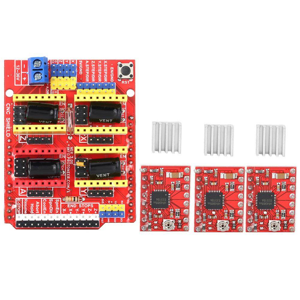 1pc 3D Printer CNC Shield V3 Engraver Expansion Board + 4pcs A4988 Driver Module