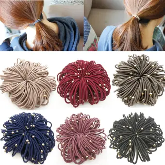 1 Girls Thin Hair Accessories Elastic Gold Bead 10pcs Set Hair