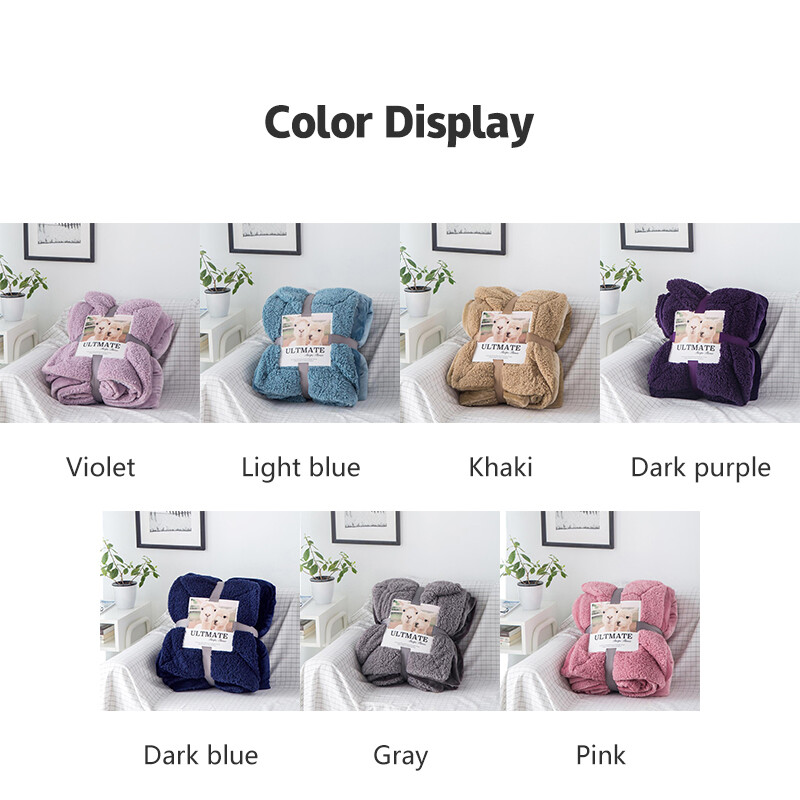 Foreign Trade Solid Color Macaron Autumn And Winter Double-Layer Blanket Thickened Fleece Lamb Wool Blanket Single Double Compound Blanket