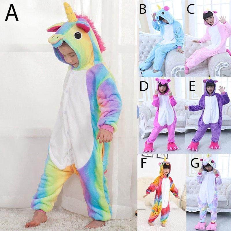Nơi bán 1 bộ đồ ngủ bé gái unisex cầu vồng Kỳ Lân kigurumi Quần áo Cosplay động vật Anime Áo Hoodie