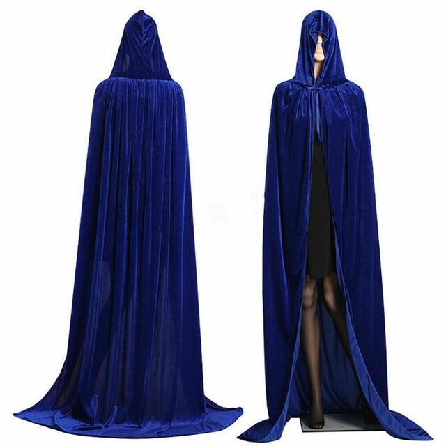 Gothic Hooded Cloak Adult Elf Witch Long Purim Carnival Halloween ...