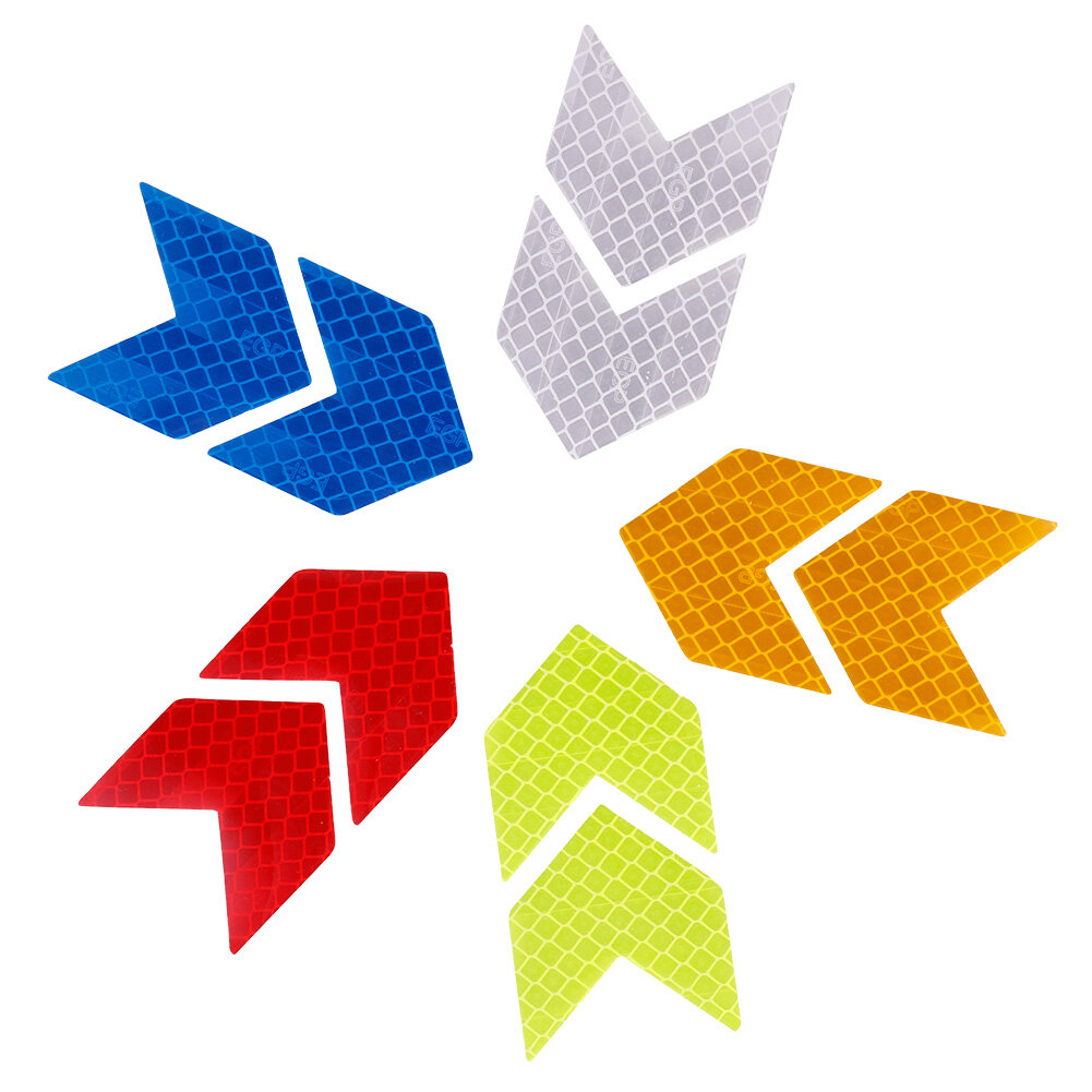 JaneDream White-2Pcs Car Reflective Sticker Arrows Pattern Warning Decals For Motorcycle Auto Tail Bar Bumper Safety BYD ATTO 3