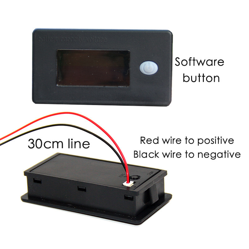 Manooby Battery Capacity Indicator Voltage Li-ion Lead acid Battery Tester LCD Temperature Voltmeter Gauge