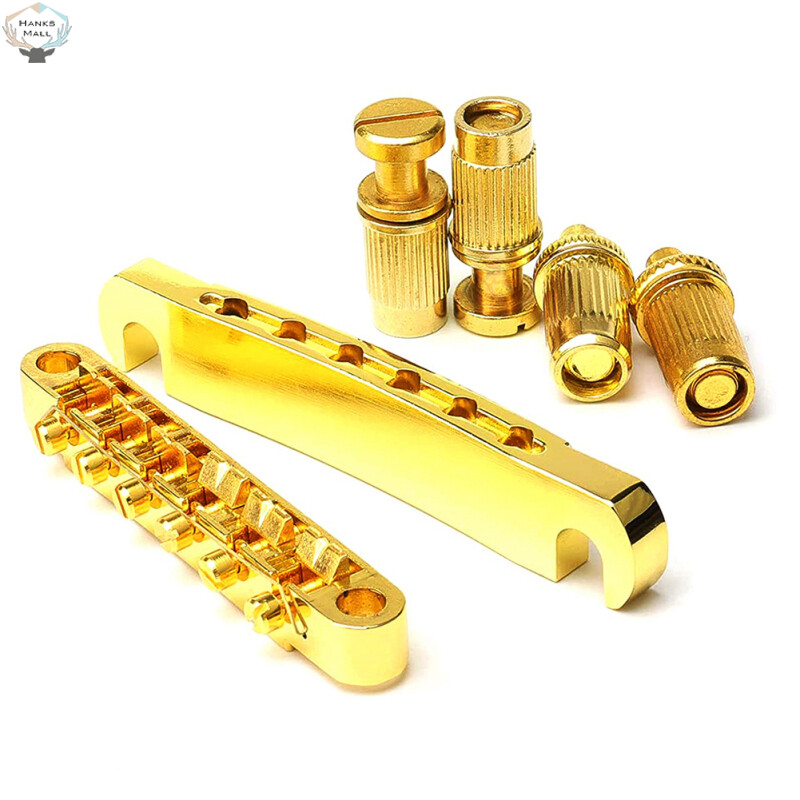 HK 1 Set Guitar Bridge Tailpiece Kit With Studs Upper Lower String Bridge Compatible For Les Paul Sg Electric Guitar