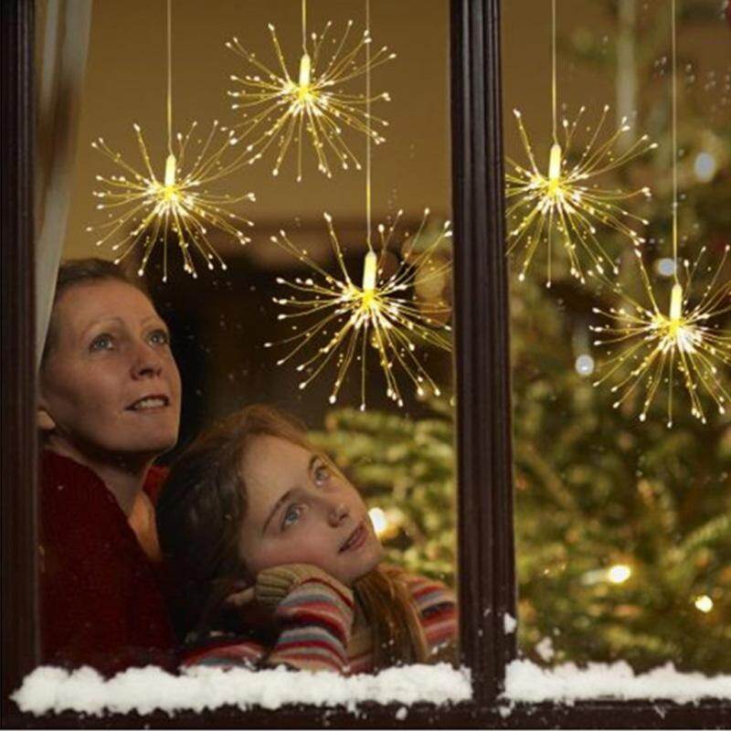 Festival Hanging Starburst String Lights 150-200 Leds Firework Lights Copper Wire Starburst String Lights 8 Modes on Ba ttery with Remote Hanging Fairy Lights Party Patio Garden Decor