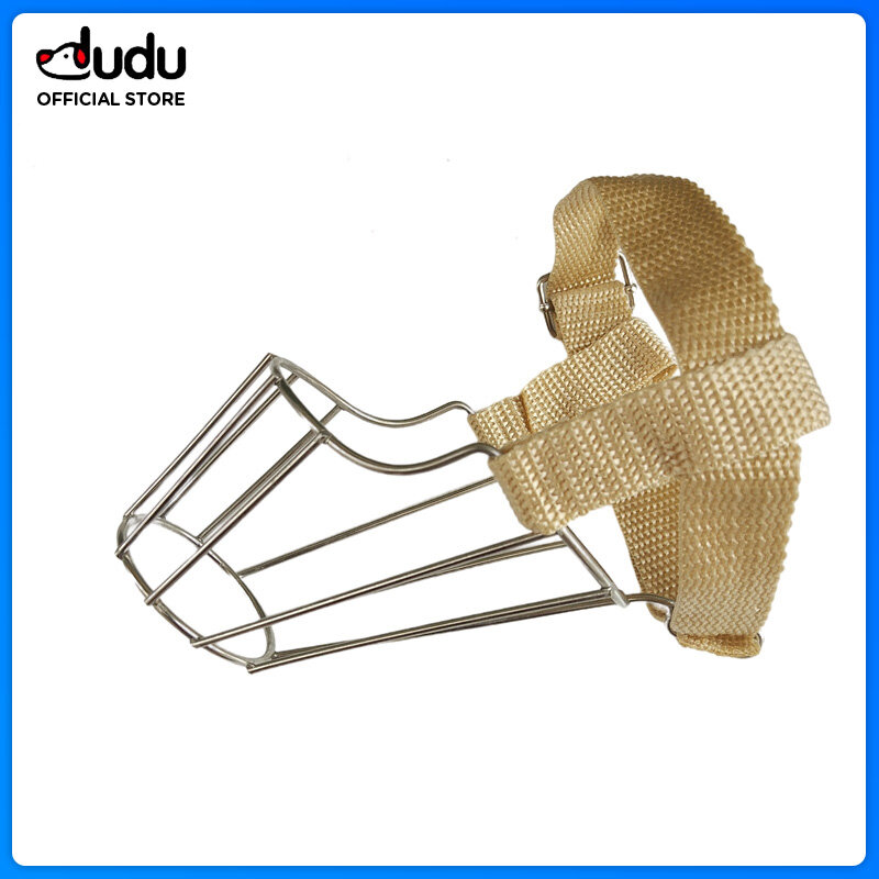 DUDU Pet Stainless steel dog mouth cover dog mouth cage anti-bite and anti-barking drinkable dog mouth cover metal suitable for large and medium dogs