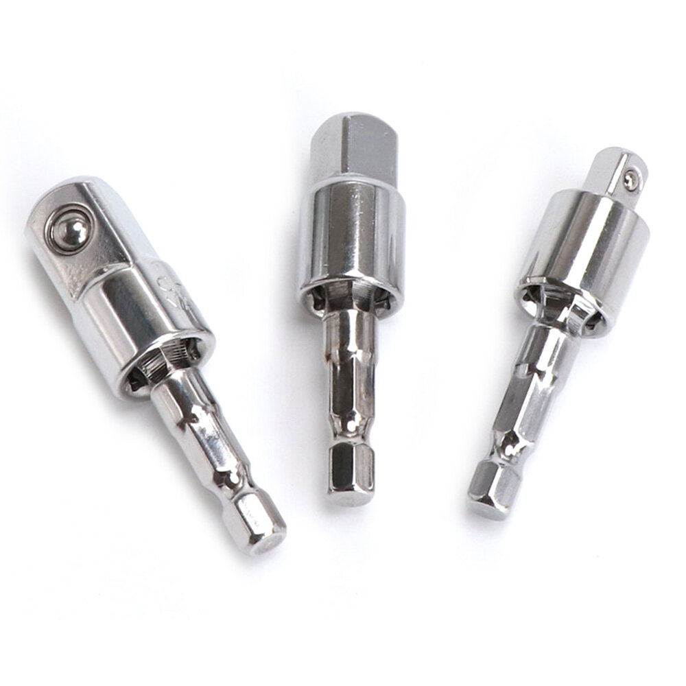 1 / 2 3 / 8 1 / 4 Air Screwdriver Universal Joint Hexagon Handle Square Head Sleeve Conversion Tool Connecting Rod Electric Drill Socket Adapter