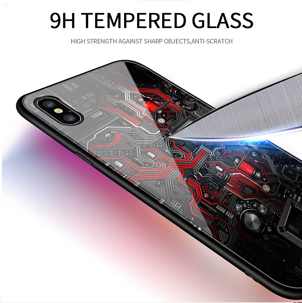 Hontinga Casing Case For Realme C15 Case Technology Circuit Board Explorer Exploration Theme Version Realmi Real Me C15 Cases Tempered Glass Back Cover Casing Phone Case Hard Case For Men For Boys