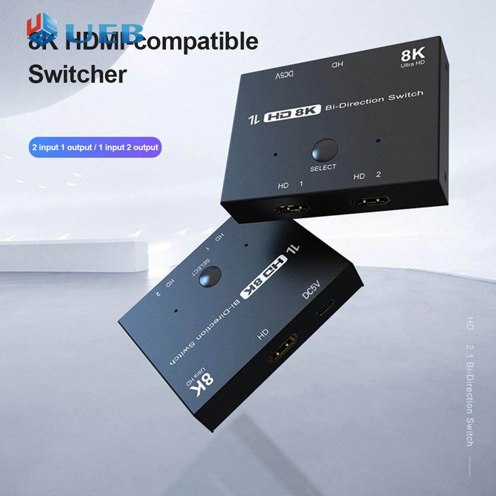 Hdmi-compatible 2.1 hd switcher adapter 4k 120hz 1x2 8k 60hz 2x1 bi-direction converter splitter for ps4 switch