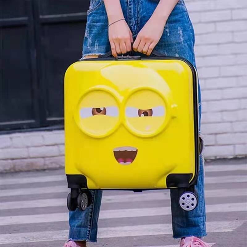 trolley wheel Cute Small Emoji Kids Traveling Luggage Password Lock
