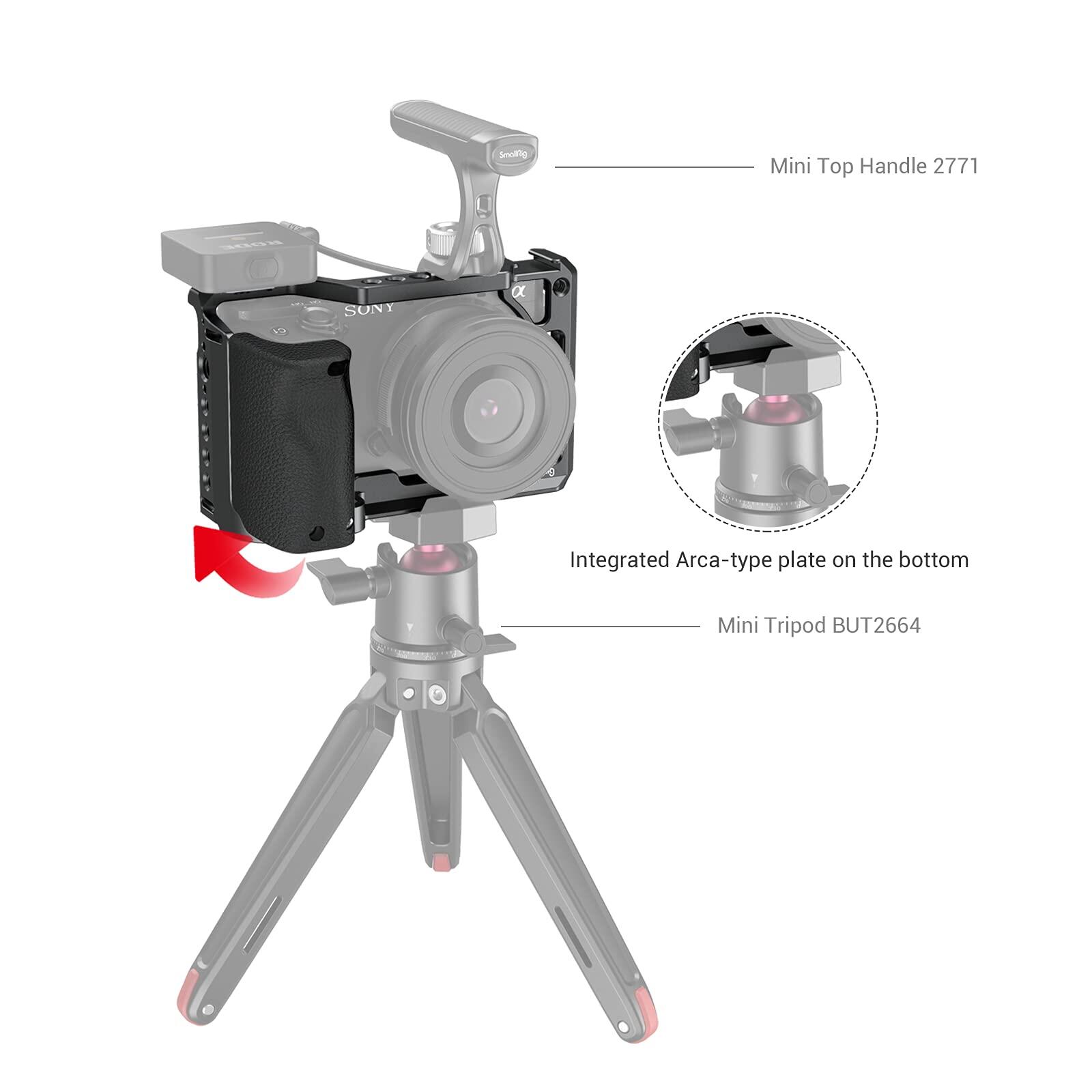 SmallRig Khung máy ảnh A6400 có tay cầm bằng silicon cho Sony A6100 / A6300 / A6400 3164