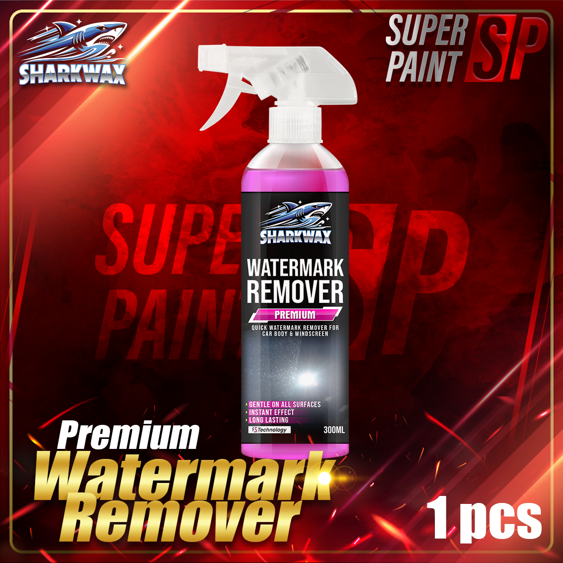 Shark Wax Car Glass Watermark Remover US Technology Water Stain Removal Watermark Cleaner Water