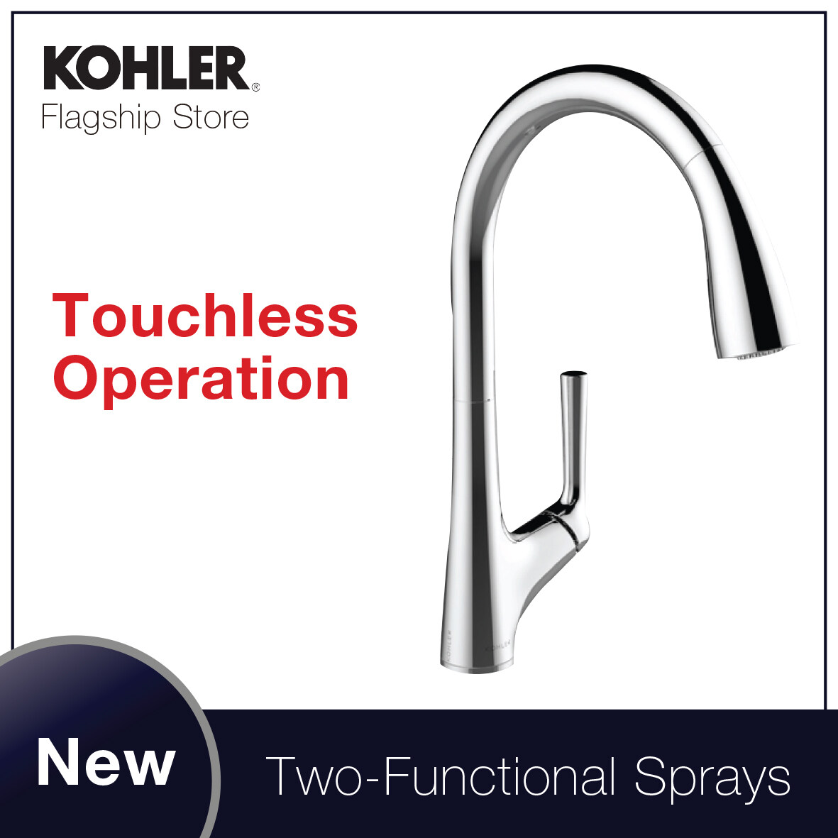 [Touchless Faucet] KOHLER Malleco Touchless Kitchen Faucet with Pull