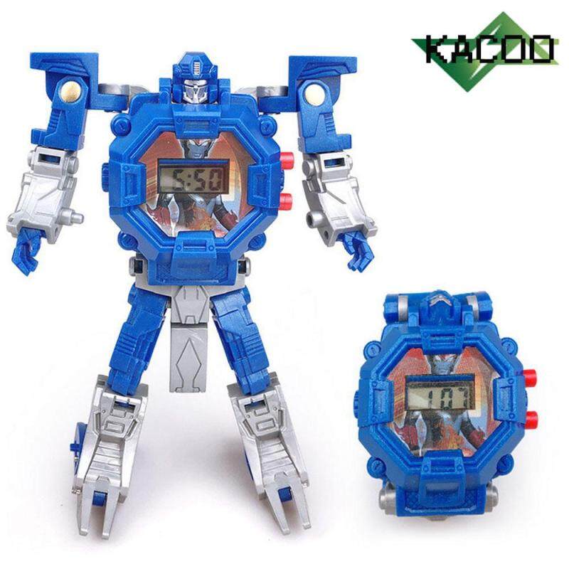 Robot Watch ,KACOO Kids Transforming Toys Watch Digital Electric Watch Creative Educaional Toys Manual Deformation Robot Gift for Children Malaysia