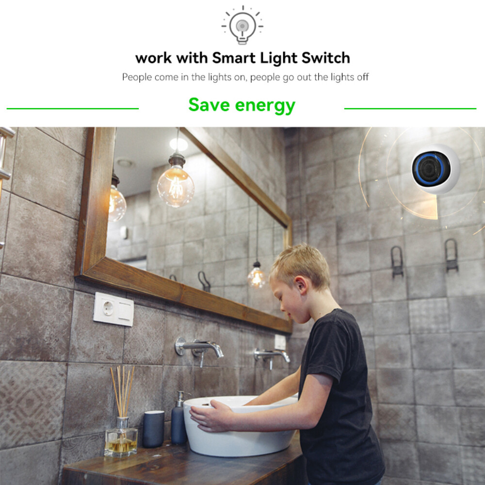 EL style 2023 new Tuya ZigBee Smart Human Presence Sensor Smart Human body Exists Sensor ZigBee Connection Smart Home Micro-motion Detect Human Motion Detector