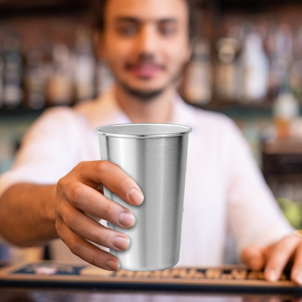 500ml Stackable Drinking Coffee Milk Mug Reusable Stainless Steel Lightweight Beer Tea Cup