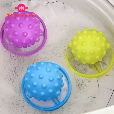 Nicewarm 3pcs Washing Machine Floater Filter Bag Hair Filter Hair Remover Clean Decontamination Laundry Ball Spiny Ball