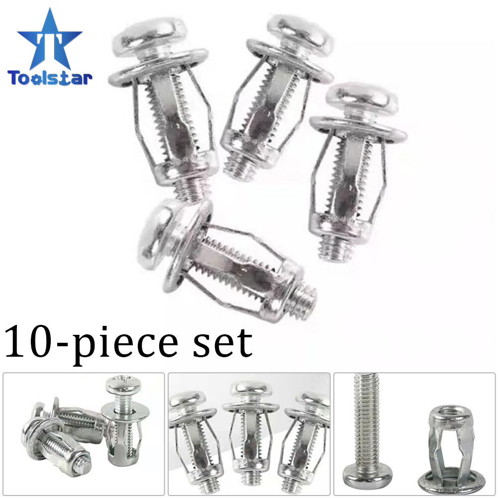 Toolstar 10Pcs Petal Expansion Hollow Nut Metal Jack Nuts Hollow Wall