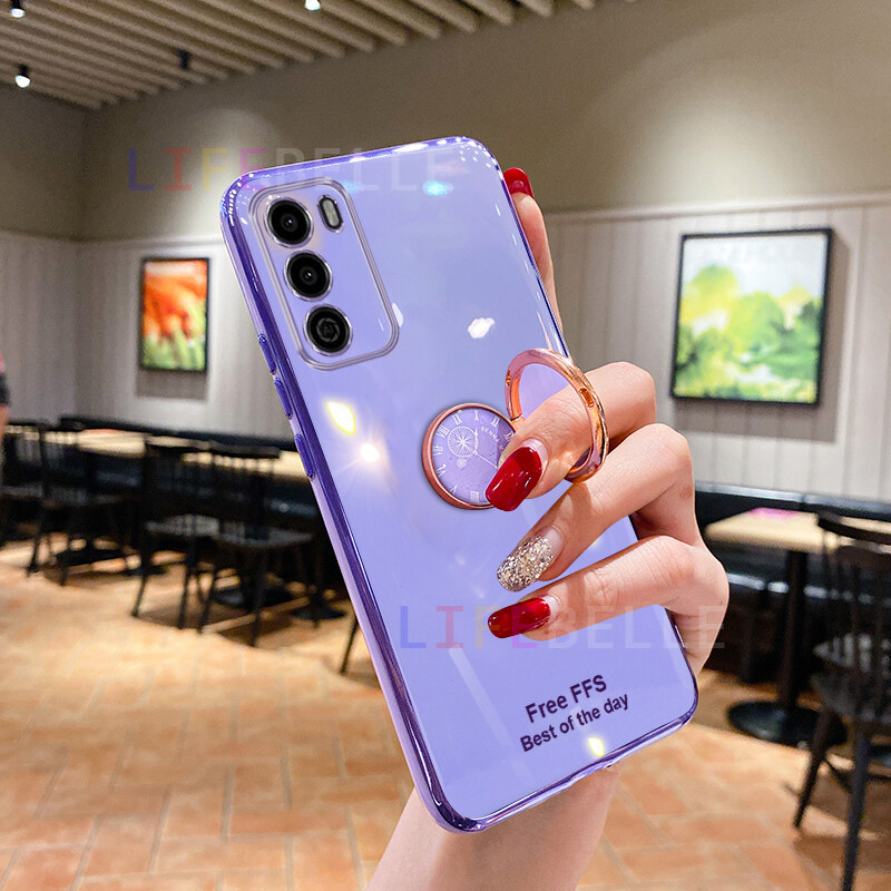 LIFEBELLE Ốp Cho Xiaomi POCO M3 Ốp Có Giá Đỡ Nhẫn Đeo Ngón Tay, Ốp Điện Thoại Nữ Chống Sốc Mạ Sáng Bóng Siêu Mỏng Sang Trọng Ốp Bảo Vệ Điện Thoại Di Động Chống Sốc Silicon TPU Mềm