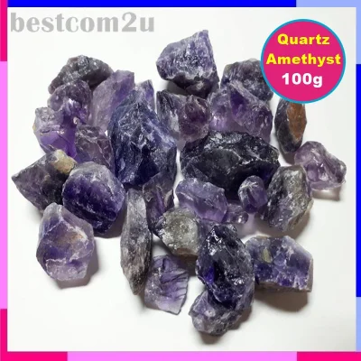 QINDERS 紫水晶原石 消磁 香薰扩香石 Natural Quartz Amethyst Cluster Crystal Stone 100g