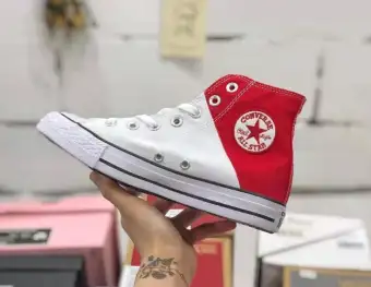 high top converse with red heart