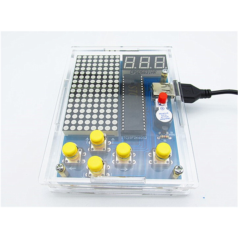 DIY Game Kit with Acrylic Case PCB Electronic Soldering Training Kit Support For Retro/Snake/Plane/Racing Games