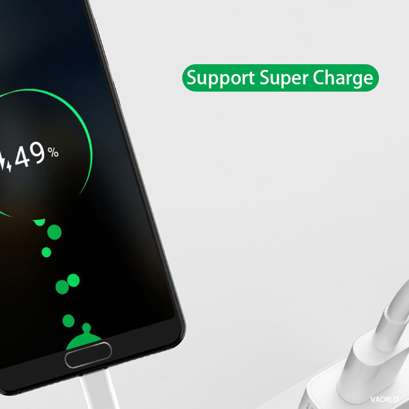 VAORLO 5A Type-C Charging Cable Super Charge For Huawei Fast Charging Support Data Transmission 1M 2M For Xiaomi Oppo Vivo Charger Cable
