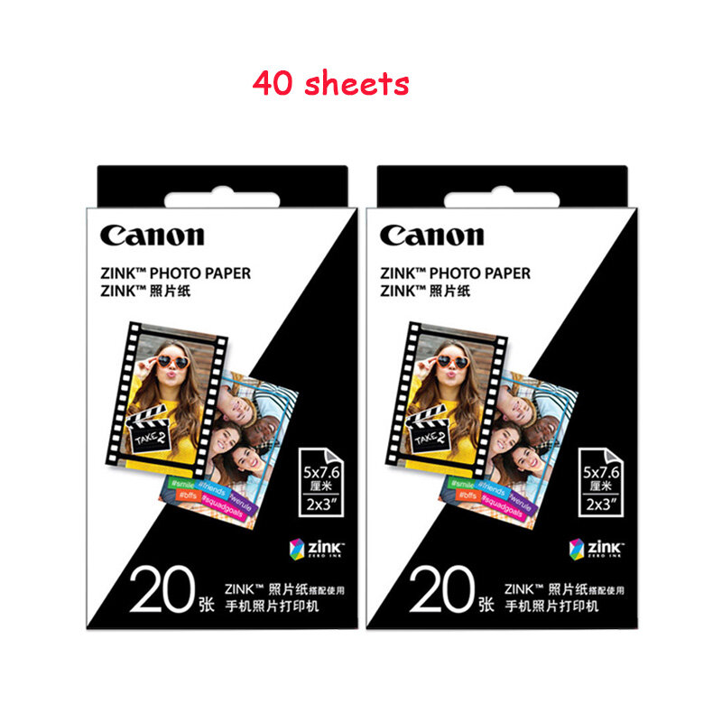 Canon Instant Color 20 original photo paper ZP-2030 photo paper ZV123 suitable for PV-123 mobile phone photo printer, 5*6.7 cm