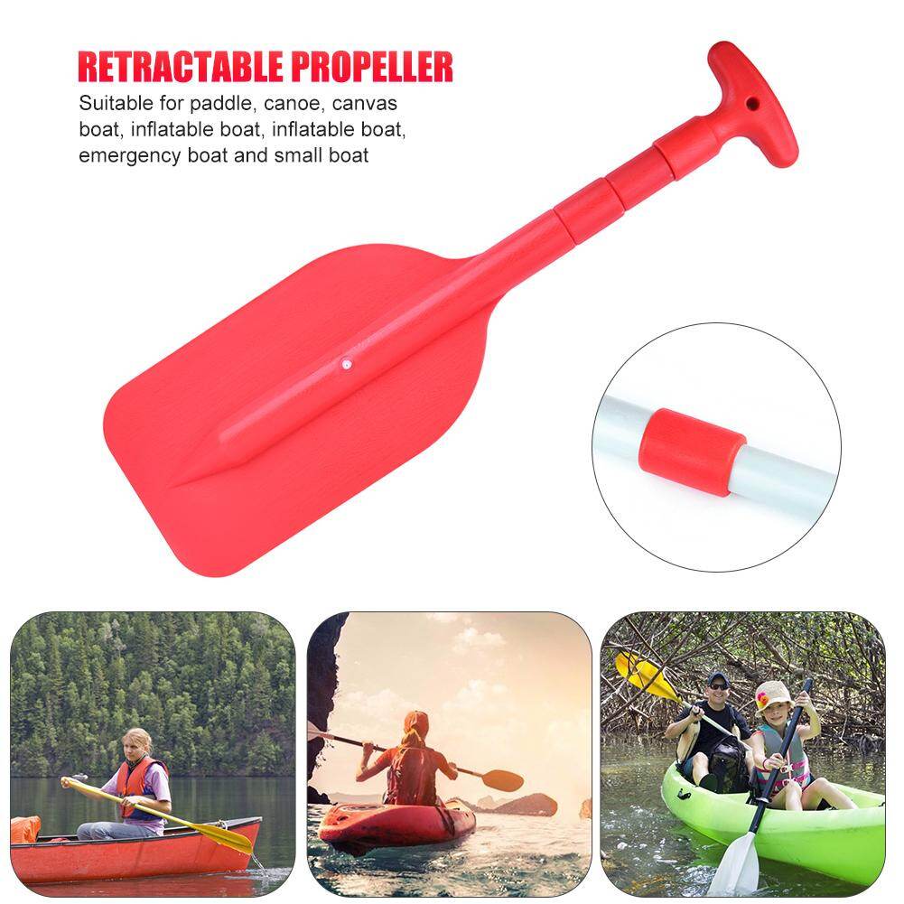 Portable Collapsible Kayak Paddle Adjustable Safety Boat Accessories Retractable Paddle-Black/Yellow/Red