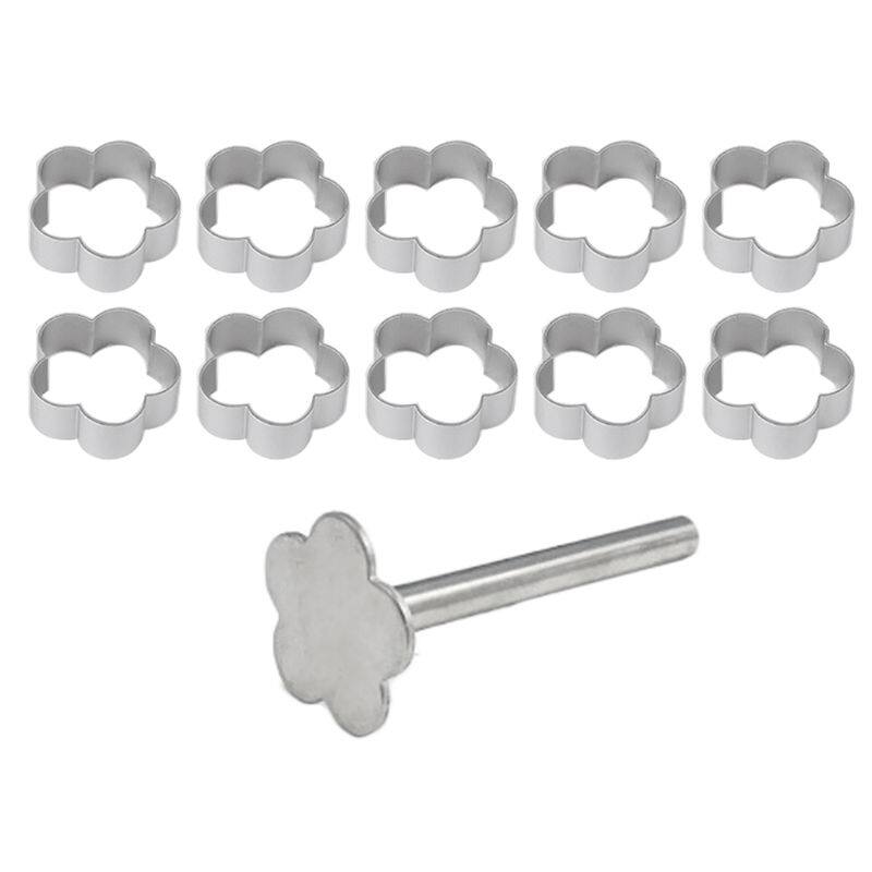 10pcs Square Rectangle Ellipse Heart Pineapple Flower Shape Pie Cake Cookie Mold Biscuit Cutter Stamp Press