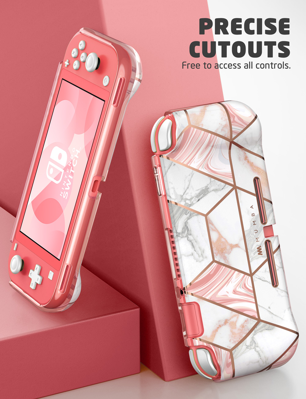 Ốp Mumba Cho Bộ Chuyển Đổi Nintendo Lite 2019 [Dòng Thunderbolt] Vỏ Bảo Vệ Trong Suốt Với Tay Cầm TPU