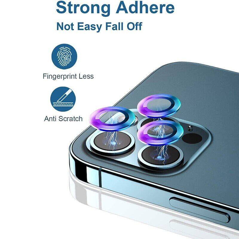 1 bộ/2 trong 1 bảo vệ máy ảnh cho iPhone 13 14 15 Pro Max 11 Pro Max 12 Pro Max 12 kính cường lực nhỏ kim loại khung bảo vệ chống trầy xước ống kính bảo vệ Bìa vòng bảo vệ ống kính máy ảnh của điện thoại