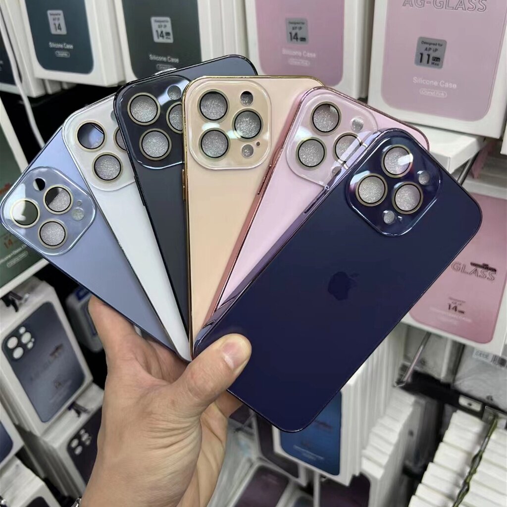 Mạ sang trọng viền mờ Ốp điện thoại cho Iphone 14 13 12 11 Pro Max 14 Plus 13 14 Pro Max bảo vệ máy ảnh mặt sau cứng bằng nhựa PC Bìa