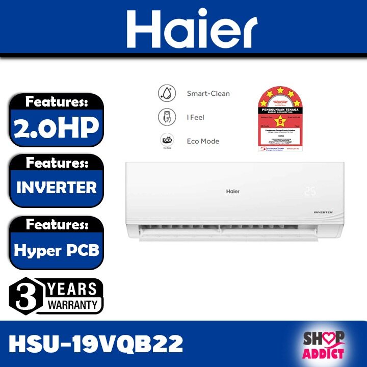 HAIER R32 Inverter Series Air Conditioner HSU-19VQB22 Aircond Pendingin ...