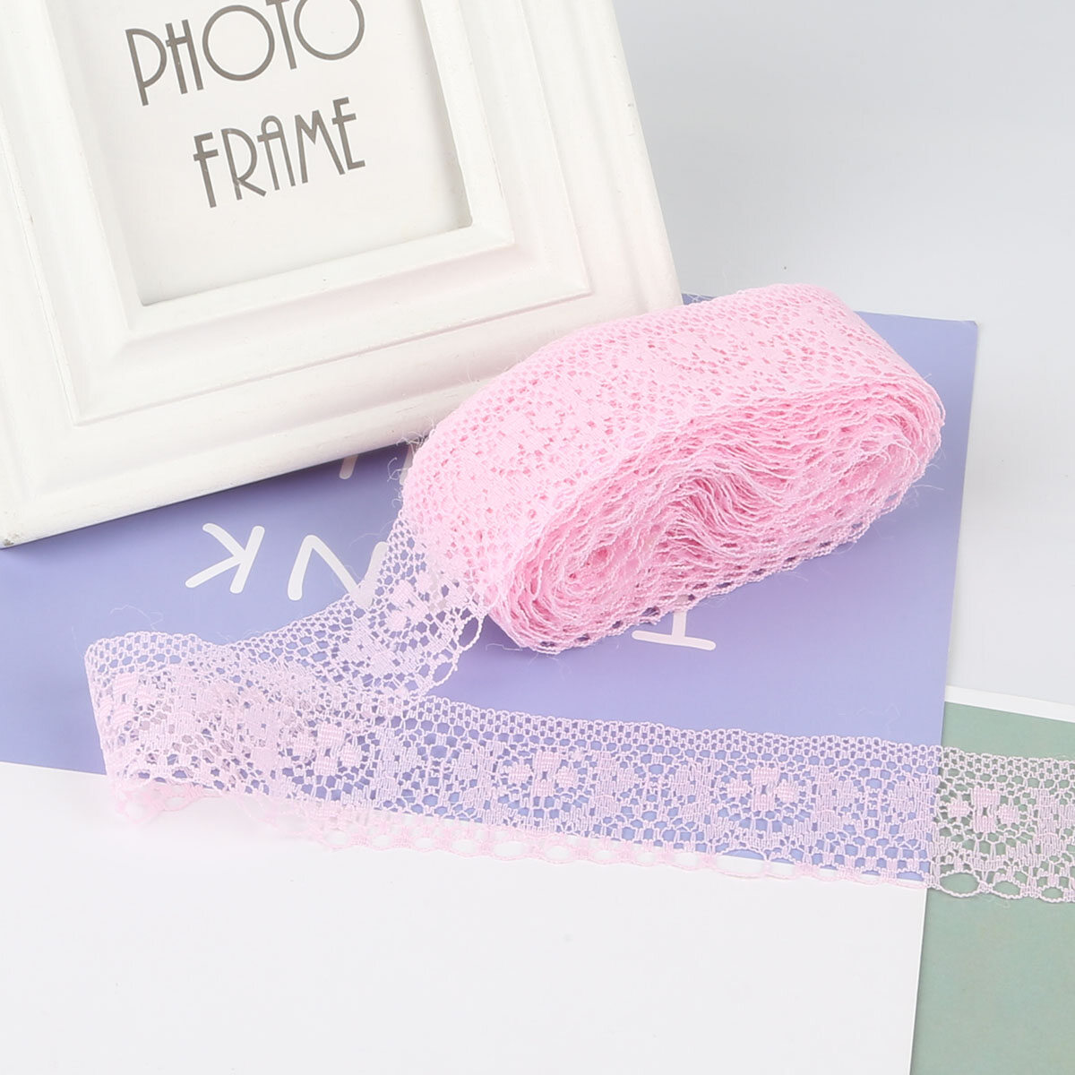 10Yards/Roll White Lace Fabric Flower Trim Ribbons DIY Sewing Handmade Webbing Decoration Craft Materials Width 40mm