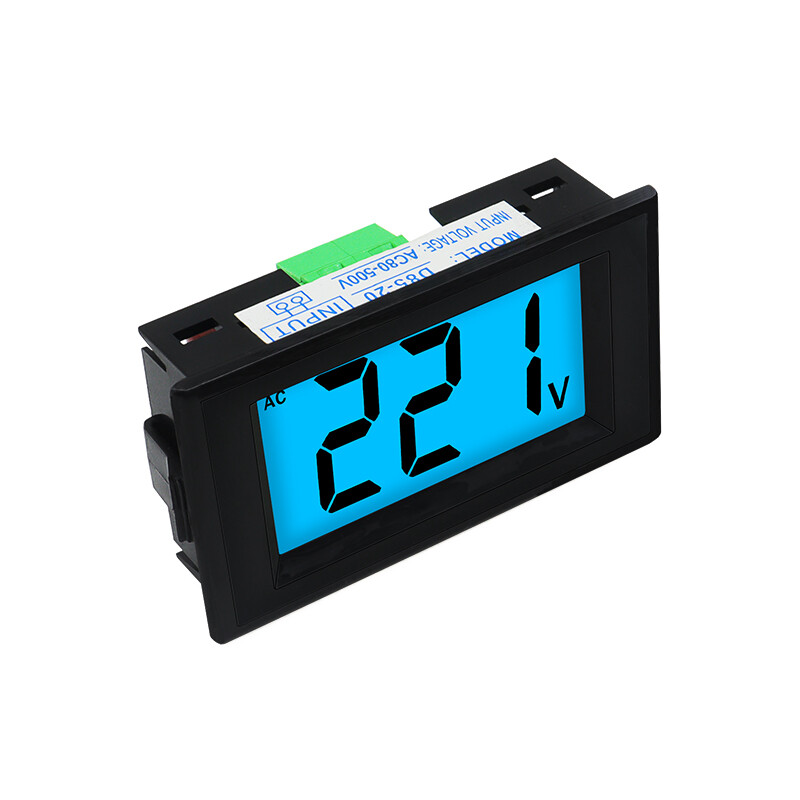 D85-20 Vôn Kế Kỹ Thuật Số Đồng Hồ Đo Điện Áp Mini Bảng Ampe Kế Đồng Hồ Đo Thử Điện Với Màn Hình LED Vỏ Đen AC80-500V LCD