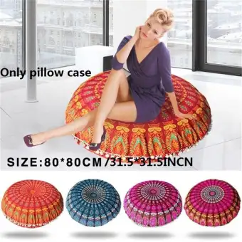 Large Round Pillow Cover Decorative Mandala Floor Pillow Cover