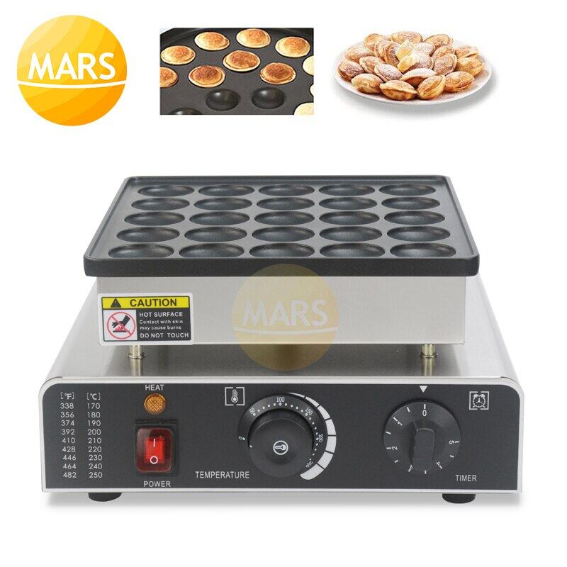 Commercial 25หลุม Mini แพนเค้กดัตช์เครื่องเหล็กหล่อ Poffertjes ย่าง Non-Stick 110V 220V Dorayaki เค้กวาฟเฟิล Maker