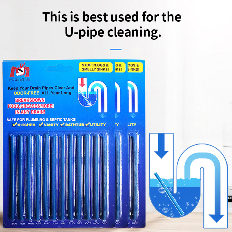 Sani Stick Pipe Cleaning Rod Kitchen Toilet Bathtub Drain Cleaner Sewer