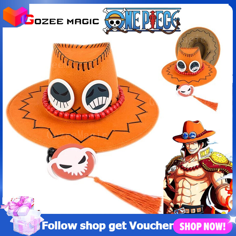 Anime One Piece Portgas.D.Ace Cosplay Hat Cowboy Hat With Bones Skull Toys  Cosplay Trafalgar Law Cap Chopper .Luffy straw hat - Price history & Review, AliExpress Seller - dajutu Store